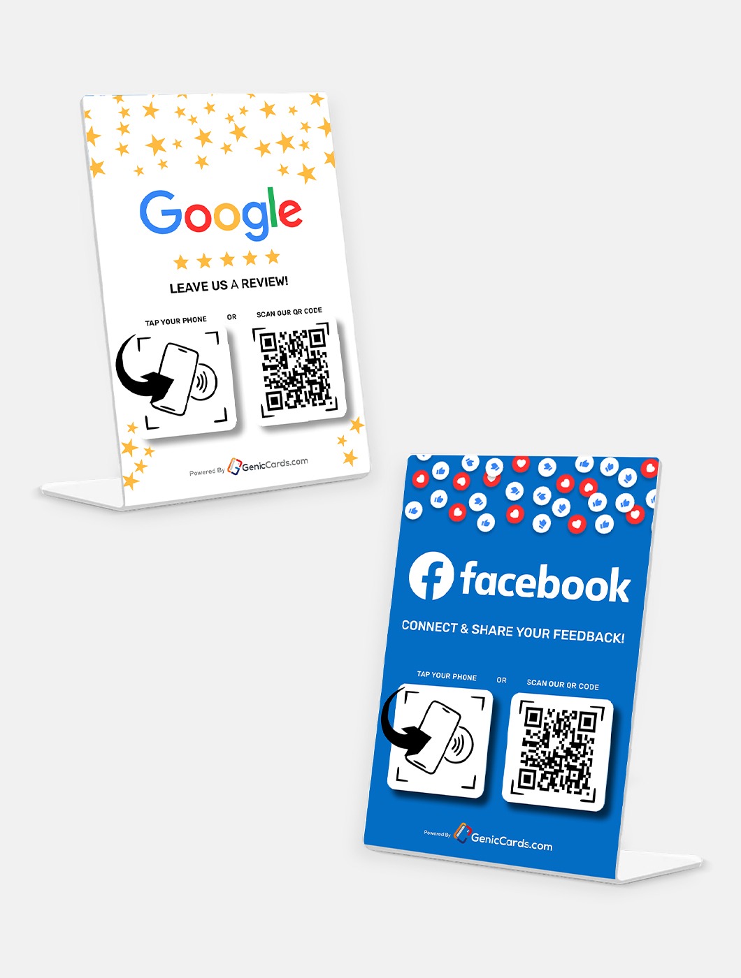 Google + Facebook Review Stand